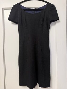 Elie Tahari Black Short-Sleeve Ponte Sheath Dress